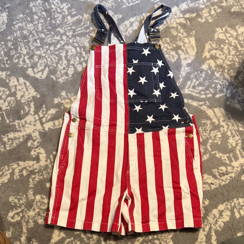 Chubbies Red, White, and Blue Kids Overalls